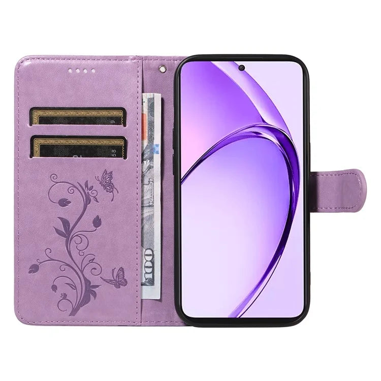 For Oppo A3 Pro (Global) 5G Case Flower Pattern PU Leather Wallet Phone Cover