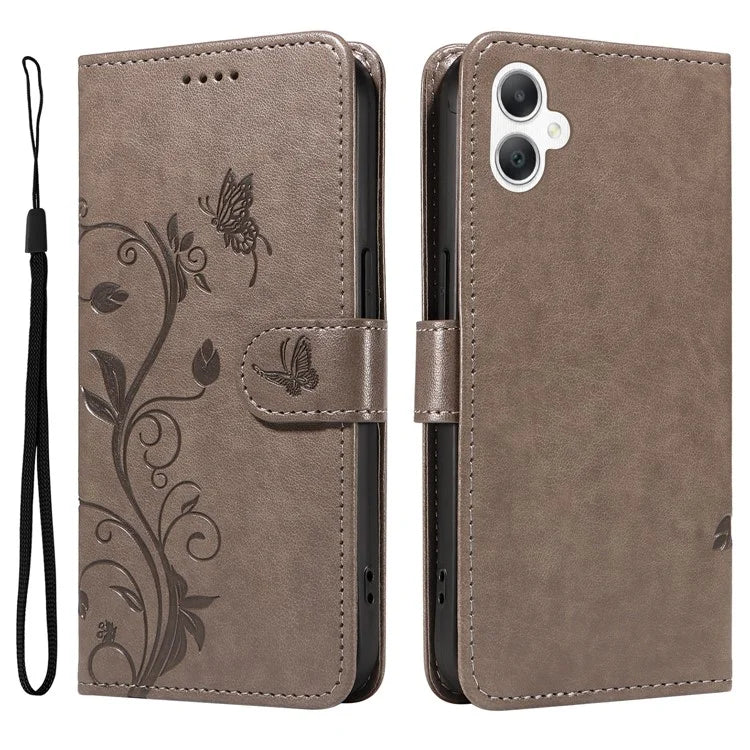 For Samsung Galaxy A06 Case Flower Pattern PU Leather Wallet Phone Cover