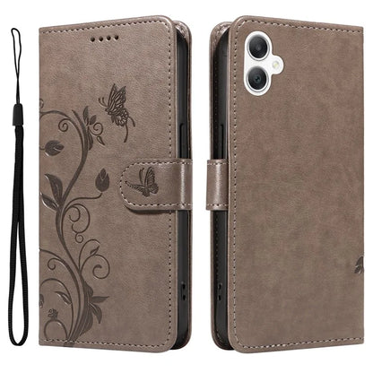 For Samsung Galaxy A06 Case Flower Pattern PU Leather Wallet Phone Cover