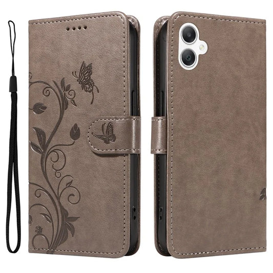 For Samsung Galaxy A06 Case Flower Pattern PU Leather Wallet Phone Cover