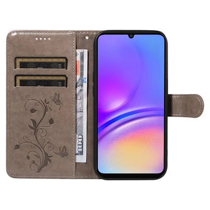For Samsung Galaxy A06 Case Flower Pattern PU Leather Wallet Phone Cover