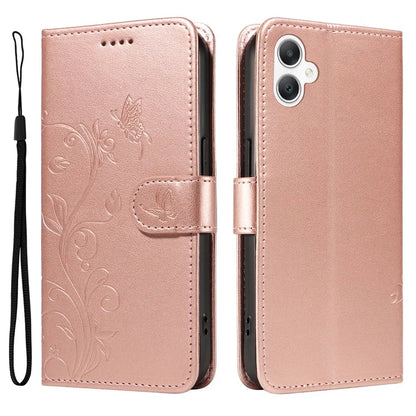 For Samsung Galaxy A06 Case Flower Pattern PU Leather Wallet Phone Cover