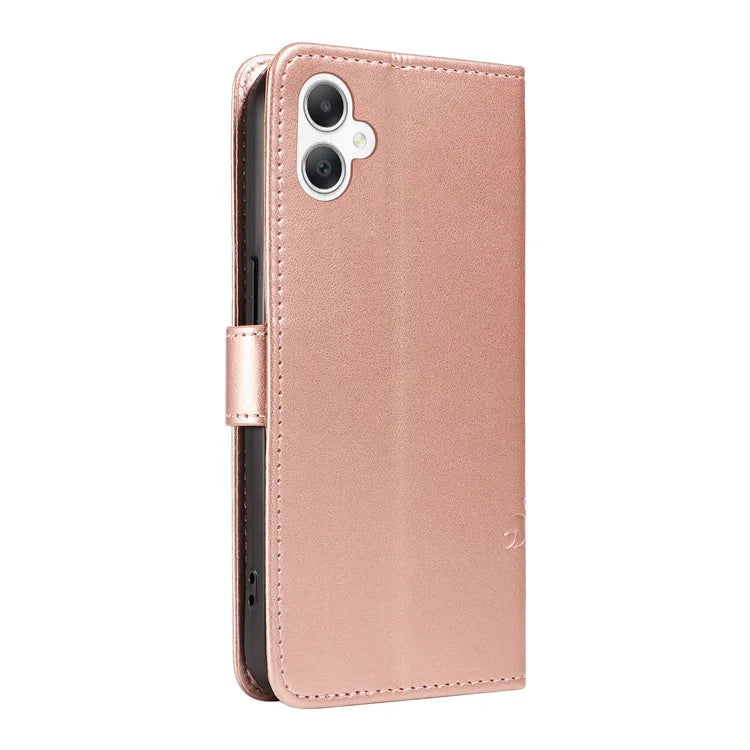 For Samsung Galaxy A06 Case Flower Pattern PU Leather Wallet Phone Cover