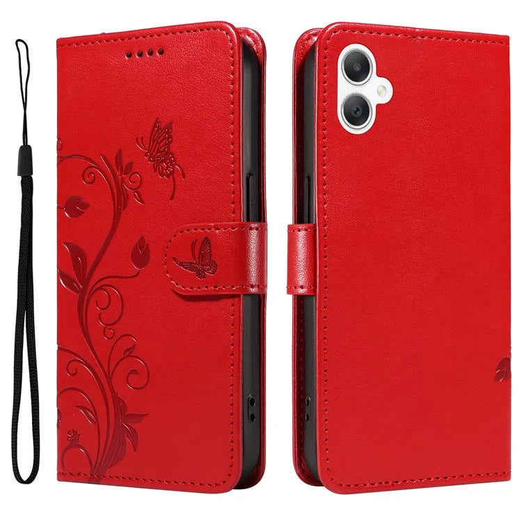 For Samsung Galaxy A06 Case Flower Pattern PU Leather Wallet Phone Cover
