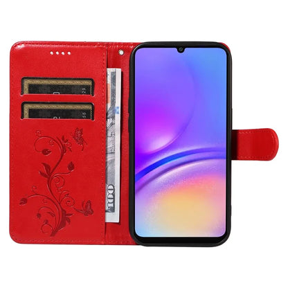 For Samsung Galaxy A06 Case Flower Pattern PU Leather Wallet Phone Cover