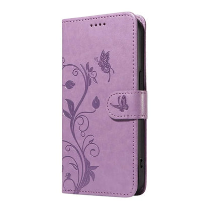 For Samsung Galaxy A06 Case Flower Pattern PU Leather Wallet Phone Cover