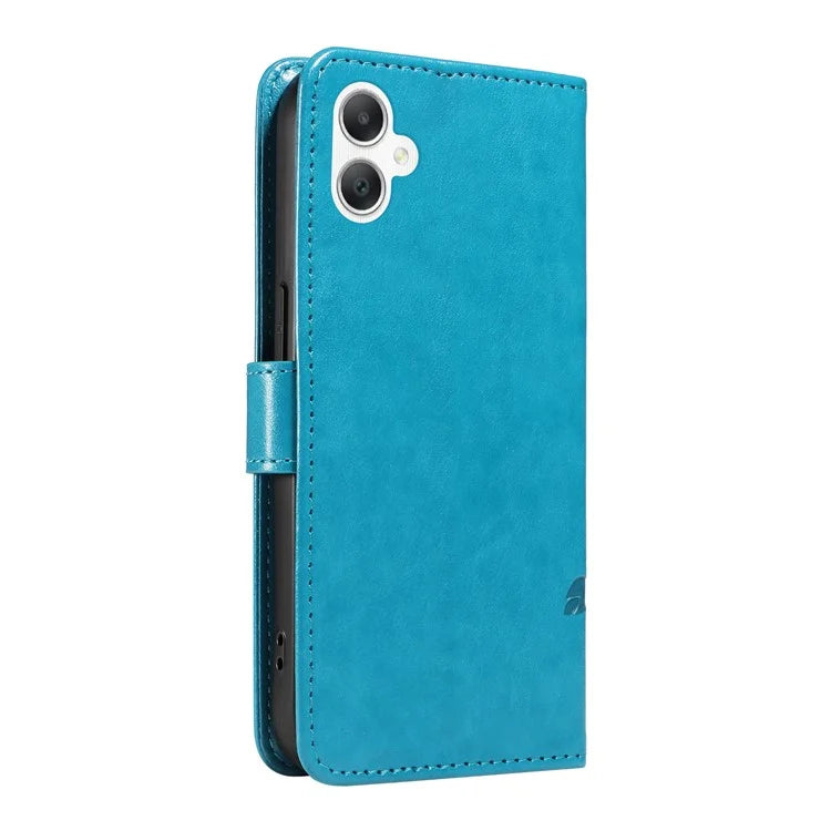 For Samsung Galaxy A06 Case Flower Pattern PU Leather Wallet Phone Cover