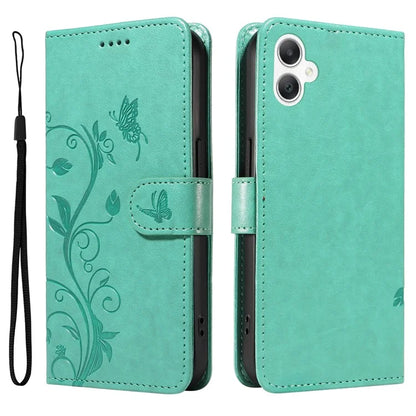 For Samsung Galaxy A06 Case Flower Pattern PU Leather Wallet Phone Cover