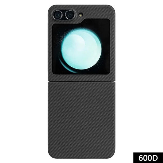 For Samsung Galaxy Z Flip6 5G Case 600D Fine Texture Aramid Fiber Phone Cover - Black