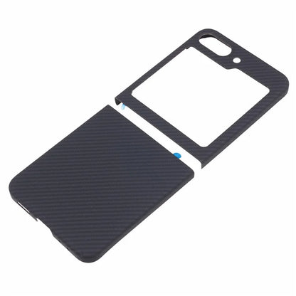 For Samsung Galaxy Z Flip6 5G Case 600D Fine Texture Aramid Fiber Phone Cover - Black