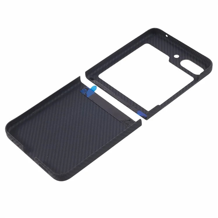 For Samsung Galaxy Z Flip6 5G Case 600D Fine Texture Aramid Fiber Phone Cover - Black