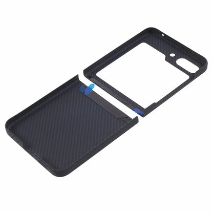 For Samsung Galaxy Z Flip6 5G Case 600D Fine Texture Aramid Fiber Phone Cover - Black