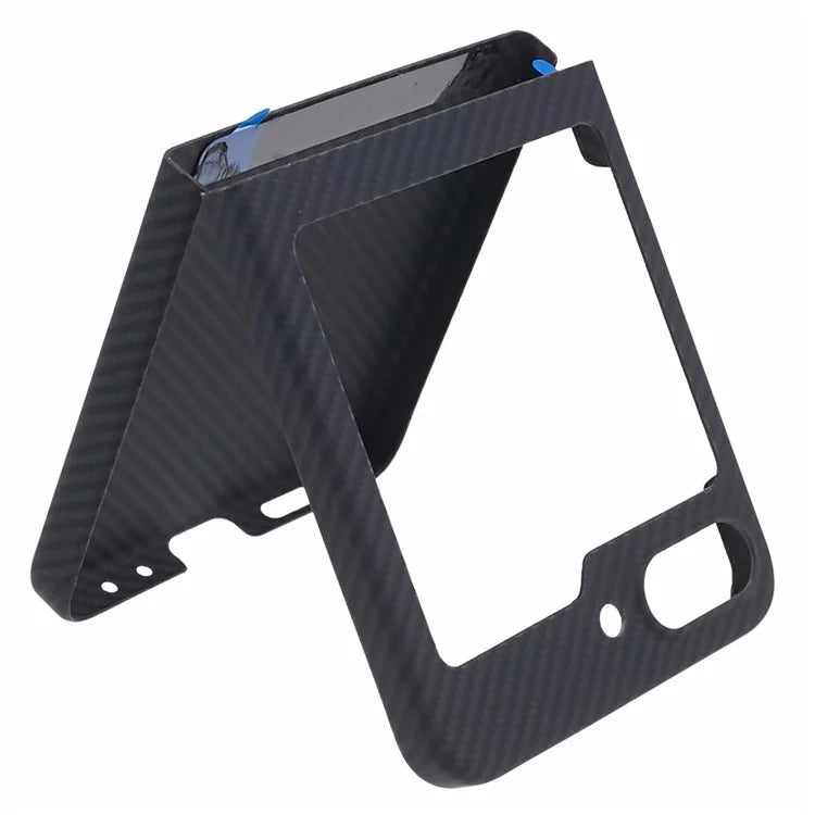 For Samsung Galaxy Z Flip6 5G Case 600D Fine Texture Aramid Fiber Phone Cover - Black