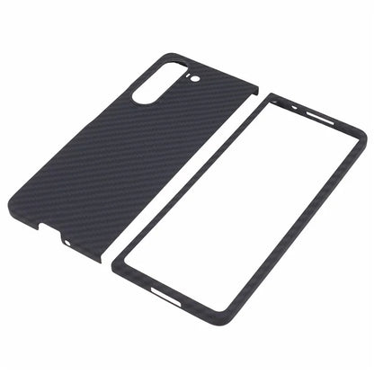 For Samsung Galaxy Z Fold6 5G Case 1500D Coarse Texture Sturdy Aramid Fiber Phone Cover - Black