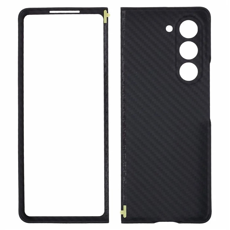 For Samsung Galaxy Z Fold6 5G Case 1500D Coarse Texture Aramid Fiber Phone Cover Precision Cut-Out - Black