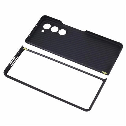 For Samsung Galaxy Z Fold6 5G Case 1500D Coarse Texture Aramid Fiber Phone Cover Precision Cut-Out - Black