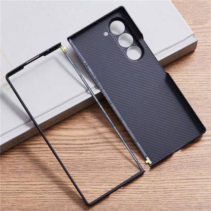 For Samsung Galaxy Z Fold6 5G Case 600D Fine Texture Aramid Fiber Phone Cover Precision Cut-Out - Black