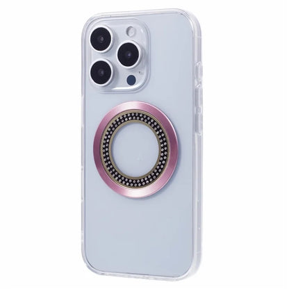 For iPhone 16 Pro Max Case Compatible with MagSafe TPU+Acrylic Shockproof Phone Cover Rhinestone Decor