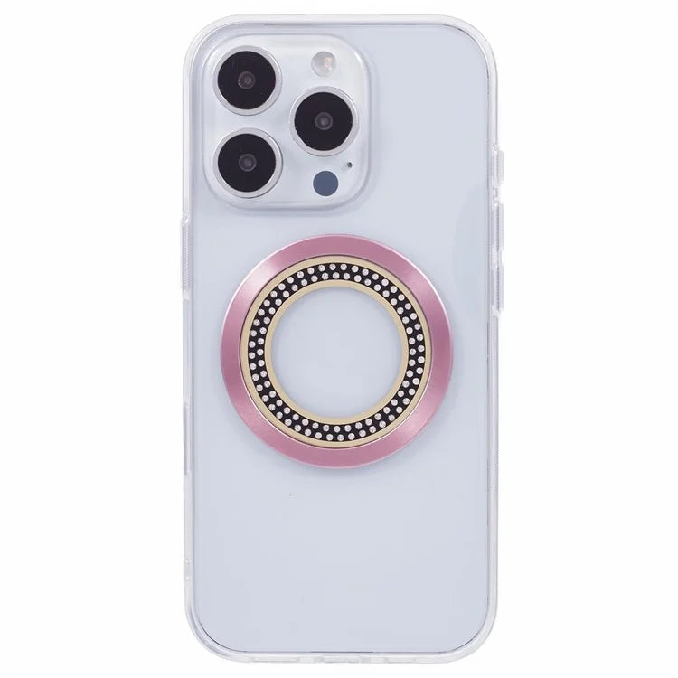 For iPhone 16 Pro Max Case Compatible with MagSafe TPU+Acrylic Shockproof Phone Cover Rhinestone Decor