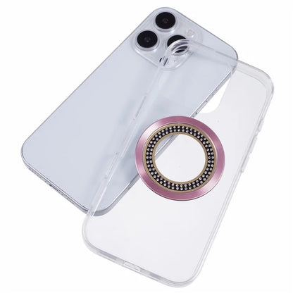 For iPhone 16 Pro Max Case Compatible with MagSafe TPU+Acrylic Shockproof Phone Cover Rhinestone Decor
