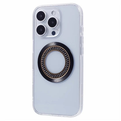 For iPhone 16 Pro Max Case Compatible with MagSafe TPU+Acrylic Shockproof Phone Cover Rhinestone Decor