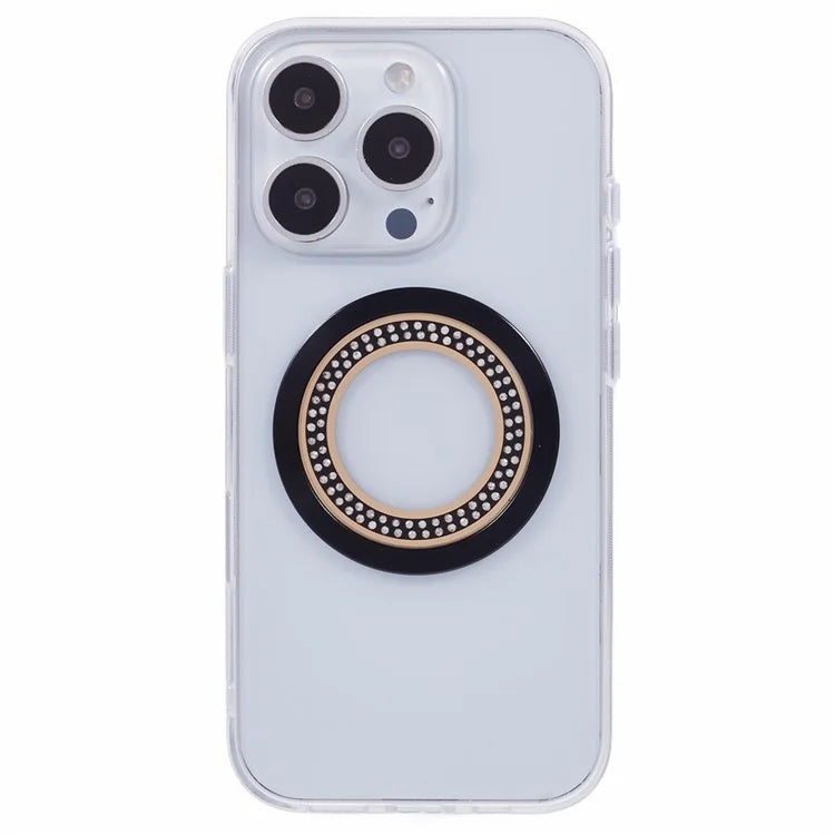 For iPhone 16 Pro Max Case Compatible with MagSafe TPU+Acrylic Shockproof Phone Cover Rhinestone Decor
