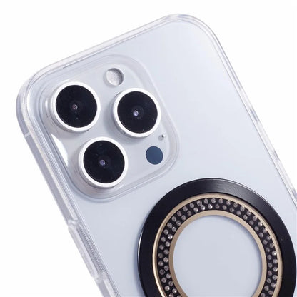 For iPhone 16 Pro Max Case Compatible with MagSafe TPU+Acrylic Shockproof Phone Cover Rhinestone Decor