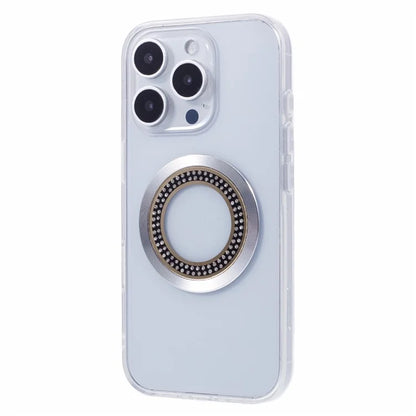 For iPhone 16 Pro Max Case Compatible with MagSafe TPU+Acrylic Shockproof Phone Cover Rhinestone Decor