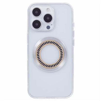 For iPhone 16 Pro Max Case Compatible with MagSafe TPU+Acrylic Shockproof Phone Cover Rhinestone Decor