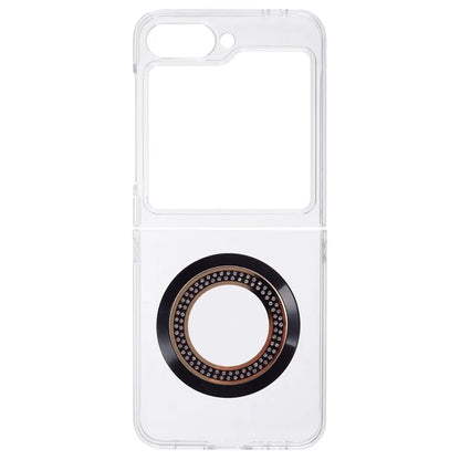 For Samsung Galaxy Z Flip6 5G Magnetic Case Shockproof PC Phone Cover Rhinestone Decor