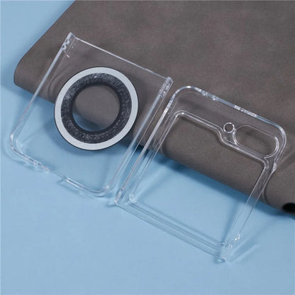 For Samsung Galaxy Z Flip6 5G Magnetic Case Shockproof PC Phone Cover Rhinestone Decor
