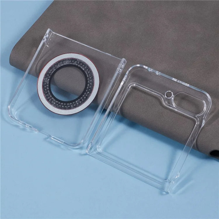 For Samsung Galaxy Z Flip6 5G Magnetic Case Shockproof PC Phone Cover Rhinestone Decor