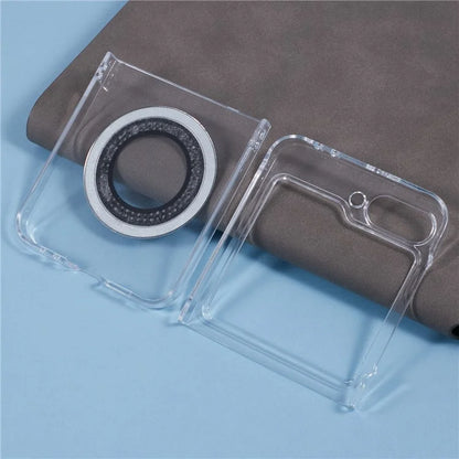 For Samsung Galaxy Z Flip6 5G Magnetic Case Shockproof PC Phone Cover Rhinestone Decor