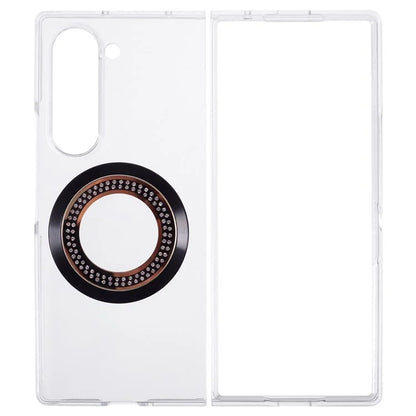 For Samsung Galaxy Z Fold6 5G Magnetic Case Shockproof PC Phone Cover Rhinestone Decor