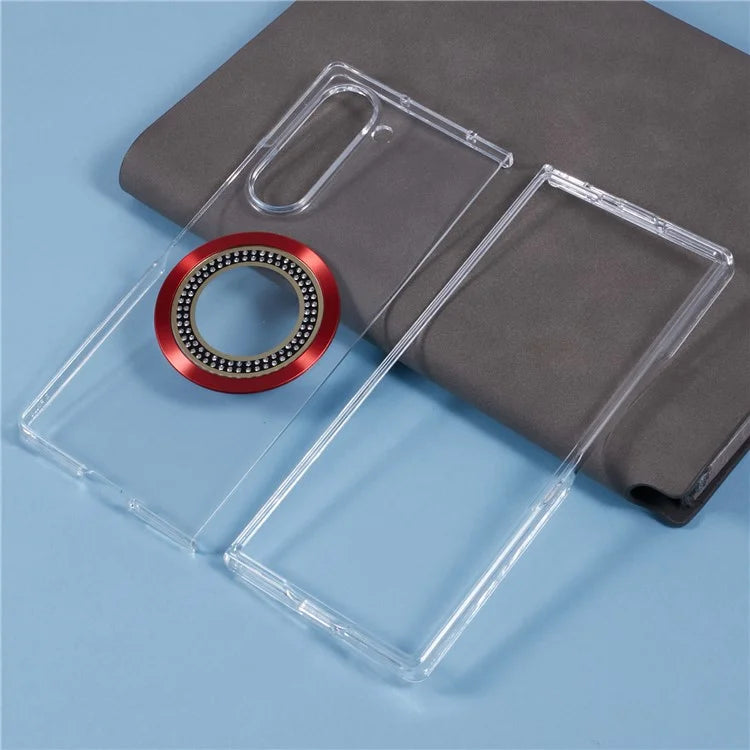 For Samsung Galaxy Z Fold6 5G Magnetic Case Shockproof PC Phone Cover Rhinestone Decor