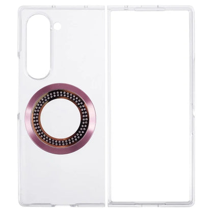 For Samsung Galaxy Z Fold6 5G Magnetic Case Shockproof PC Phone Cover Rhinestone Decor