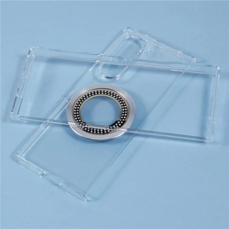 For Samsung Galaxy Z Fold6 5G Magnetic Case Shockproof PC Phone Cover Rhinestone Decor