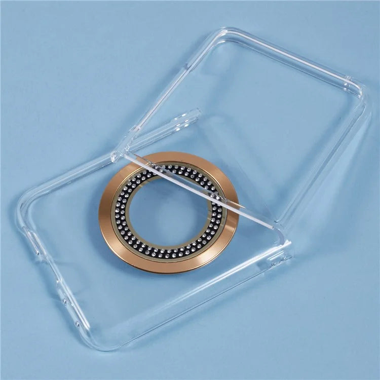 For Motorola Razr 50 Ultra 5G Magnetic Case Shockproof PC Phone Cover Rhinestone Decor
