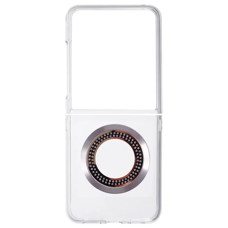 For Motorola Razr 50 Ultra 5G Magnetic Case Shockproof PC Phone Cover Rhinestone Decor
