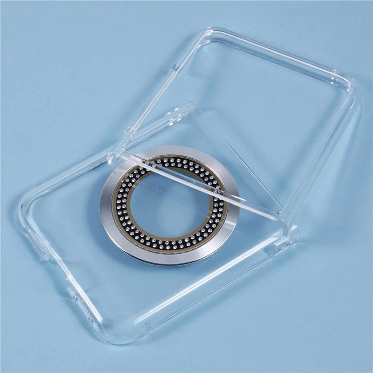 For Motorola Razr 50 Ultra 5G Magnetic Case Shockproof PC Phone Cover Rhinestone Decor