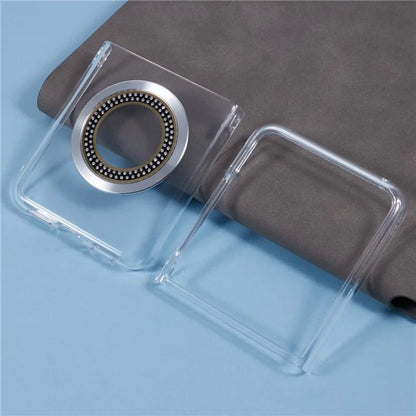 For Motorola Razr 50 Ultra 5G Magnetic Case Shockproof PC Phone Cover Rhinestone Decor