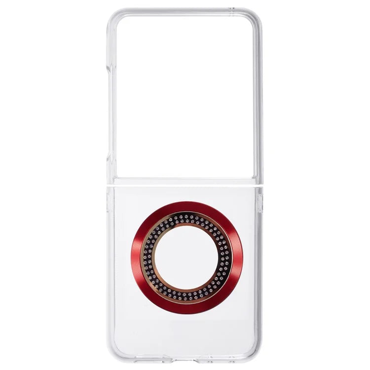 For Motorola Razr 50 Ultra 5G Magnetic Case Shockproof PC Phone Cover Rhinestone Decor
