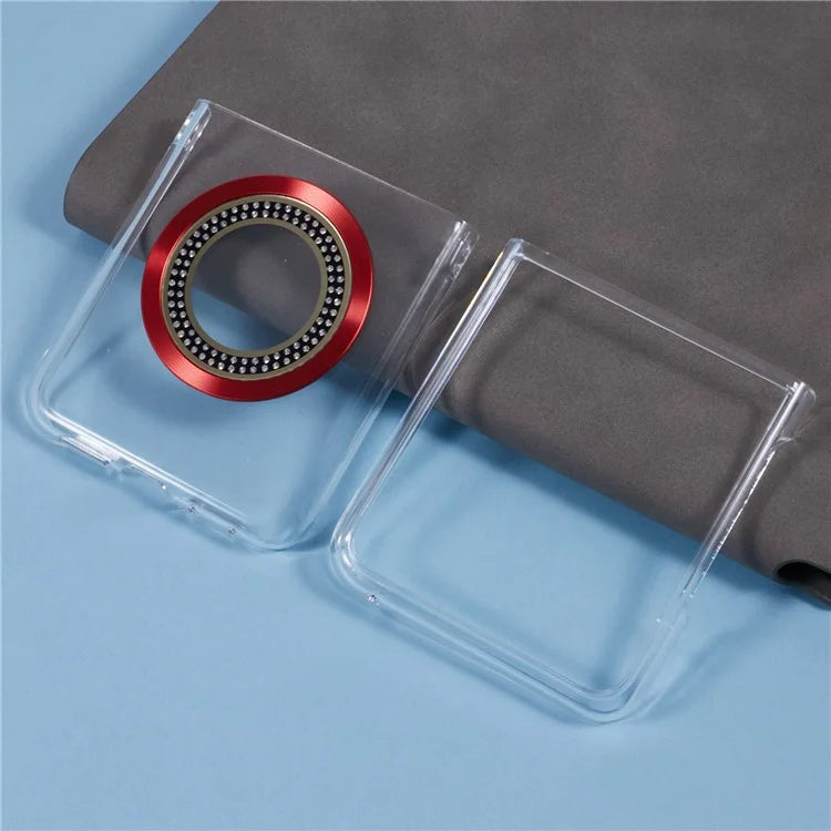 For Motorola Razr 50 Ultra 5G Magnetic Case Shockproof PC Phone Cover Rhinestone Decor