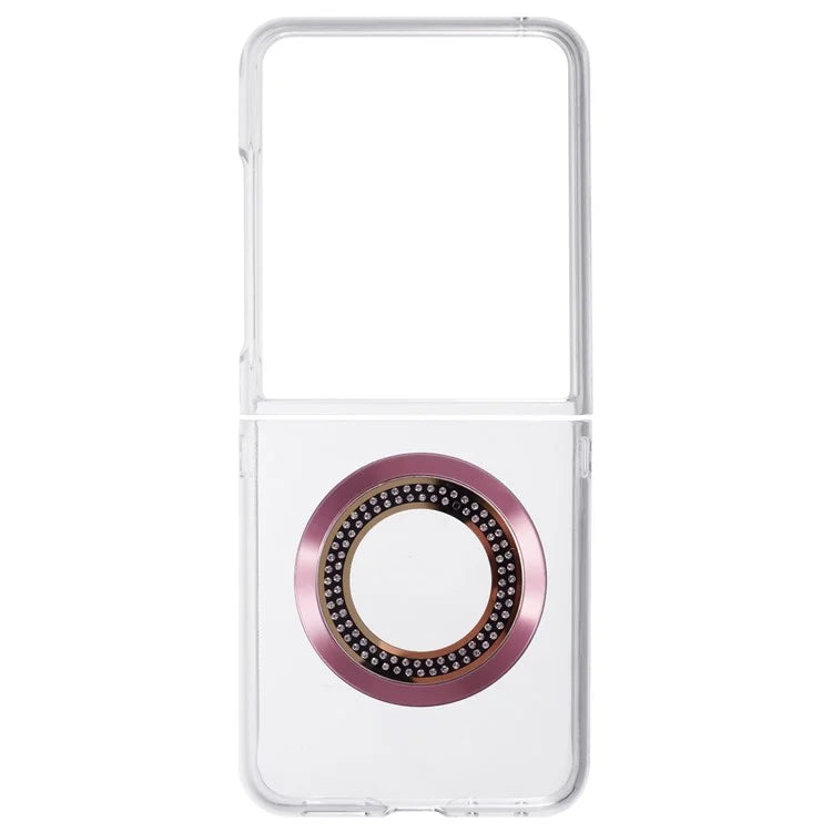 For Motorola Razr 50 Ultra 5G Magnetic Case Shockproof PC Phone Cover Rhinestone Decor