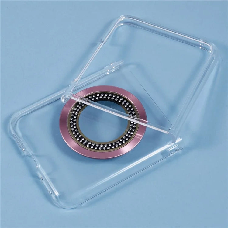 For Motorola Razr 50 Ultra 5G Magnetic Case Shockproof PC Phone Cover Rhinestone Decor