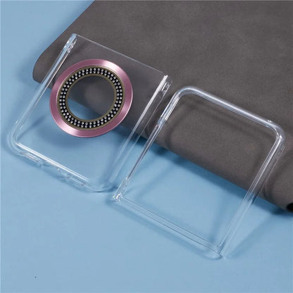 For Motorola Razr 50 Ultra 5G Magnetic Case Shockproof PC Phone Cover Rhinestone Decor