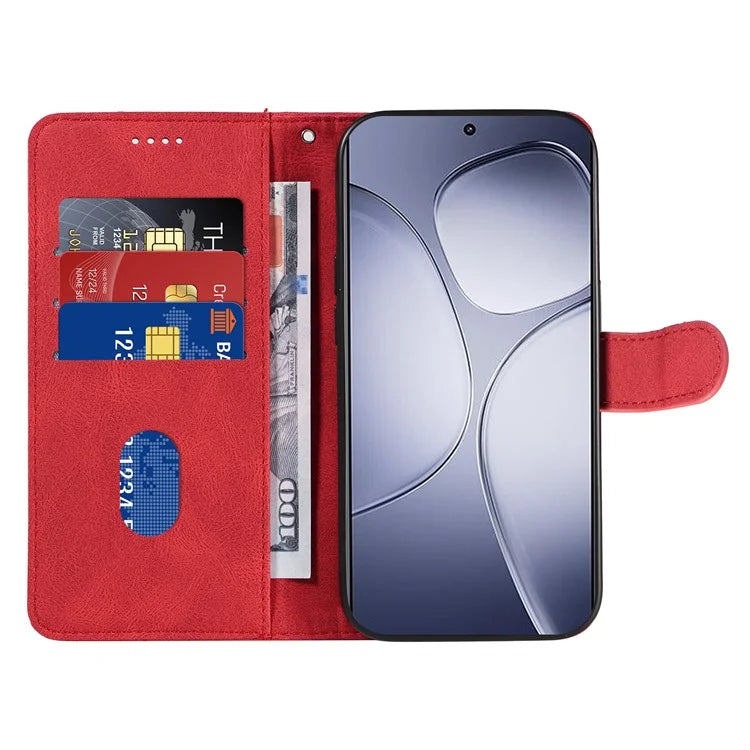 For Xiaomi Redmi K70 Ultra Case Stand Wallet Leather Phone Cover Curved Line Wrist Strap - Blue