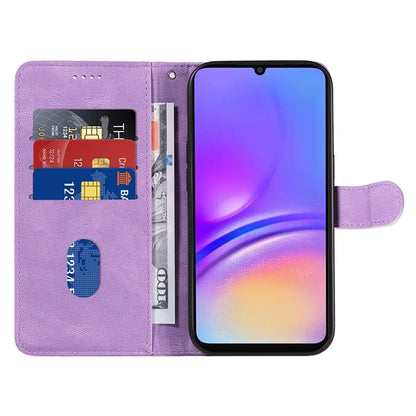 For Samsung Galaxy A06 Case Stand Wallet Leather Phone Cover Curved Line Wrist Strap