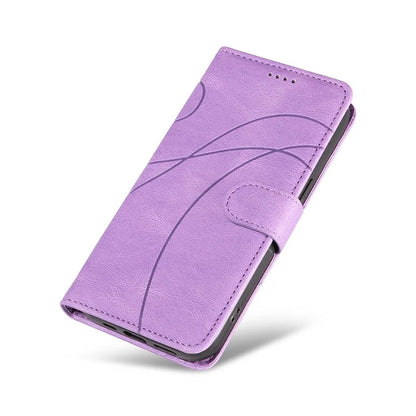 For Samsung Galaxy A06 Case Stand Wallet Leather Phone Cover Curved Line Wrist Strap