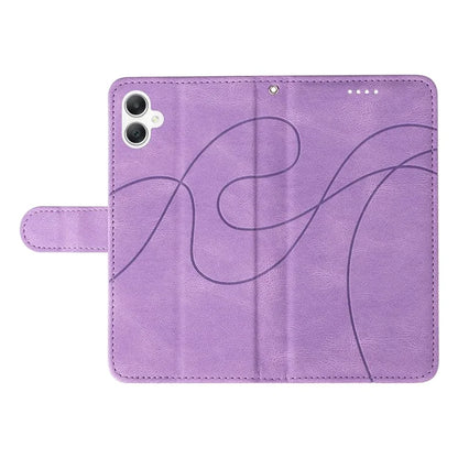 For Samsung Galaxy A06 Case Stand Wallet Leather Phone Cover Curved Line Wrist Strap